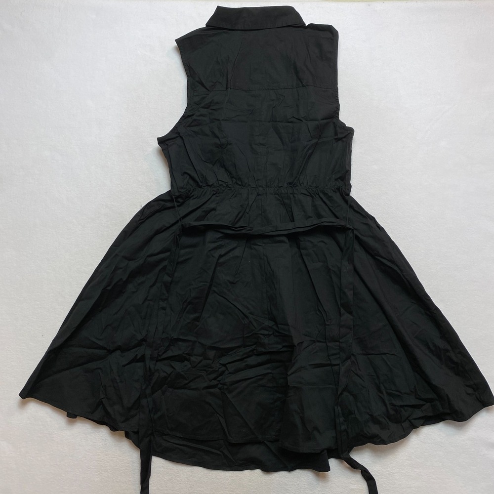 Torrid Dress Womens 0X Black Sleeveless Shirt Poplin Button Fit Flare - Picture 4 of 6